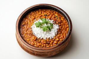Indian lentil curry in a bowl photo