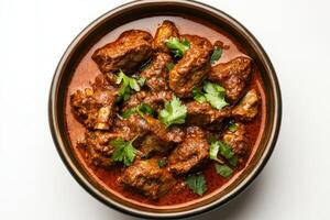Indian lamb curry in a bowl photo