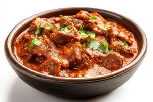 Indian beef curry in a bowl photo