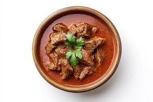 Kabab beef stew in a bowl on a white background photo