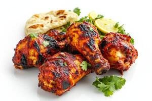 Indian chicken wings with lemon and parsley photo