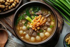 Chinese beef and bean soup photo
