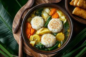 Thai curry with dumplings photo