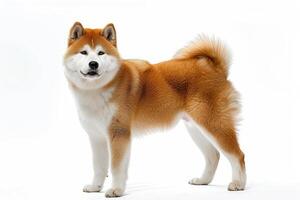 A dog standing on a white background photo