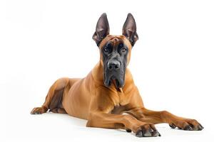 A large dog with large ears and a big head photo