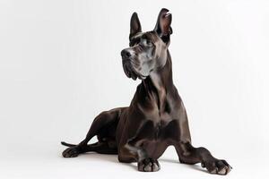 Great dane dog on white background photo