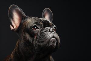 A close up of a french bulldog dog photo