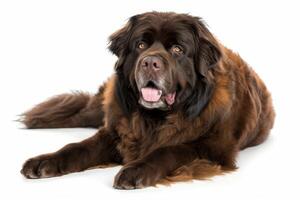 A large brown dog with its tongue out photo