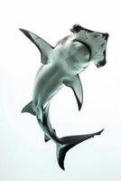 A hammerhead shark swimming in the water photo
