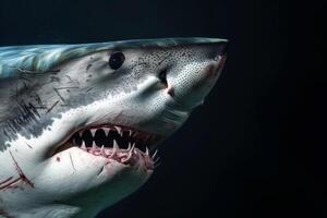 Great white shark, shark, shark fin, shark, shark fin, shark, shark fin, photo