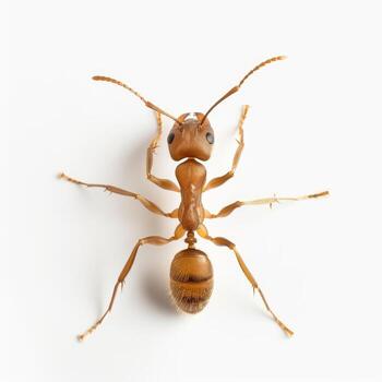 An ant is standing on a white background photo
