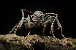 An ant is standing on a rock photo