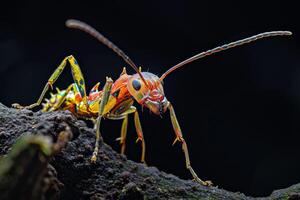 A bug with a red and yellow body photo