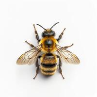 A bee is shown on a white background photo