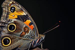 A close up of a butterfly with large eyes photo