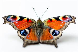 A butterfly with a large orange and blue body photo