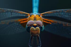 A close up of a dragonfly's eye photo