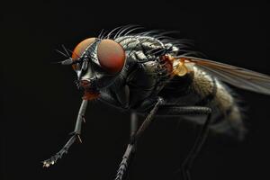 A fly with red eyes and a long tail photo