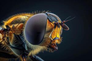A close up of a fly's face photo