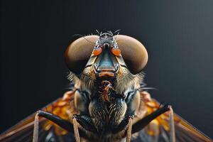 A close up of a fly with big eyes photo