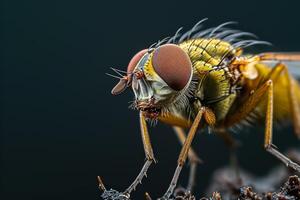 A close up of a fly with large eyes photo