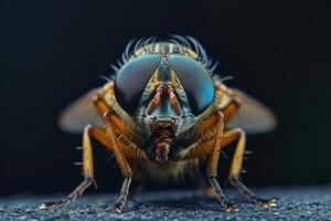 A close up of a fly with big eyes photo