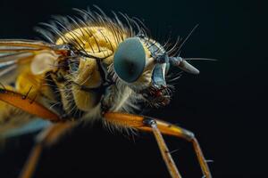 Close up of a fly with large eyes photo