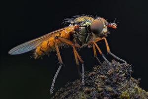 A fly with a large head and long legs photo