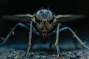 A close up of a fly with large eyes photo