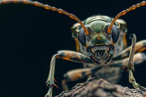 A close up of a bug with large eyes photo