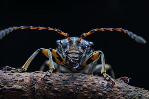 A close up of a bug on a branch photo