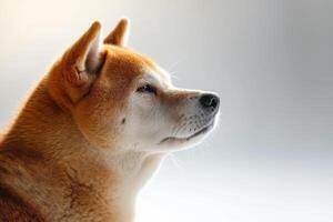 A dog is looking up at something photo