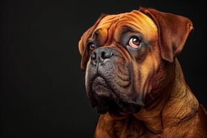 A dog with a big head and a sad expression photo