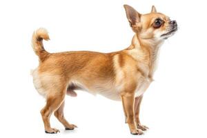 Chihuahua dog standing on white background photo
