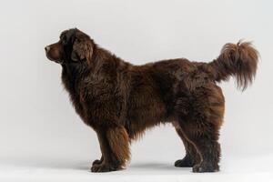 A large brown dog standing on a white background photo