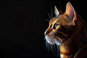 A cat is looking off to the side photo