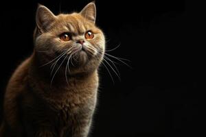 A cat with big eyes looking up at something photo