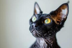 A close up of a cat with green eyes photo