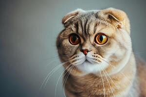 A cat with big eyes looking at the camera photo