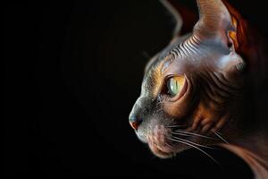 A close up of a cat with green eyes photo