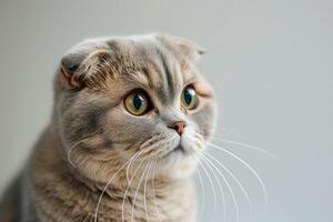 A close up of a cat with green eyes photo