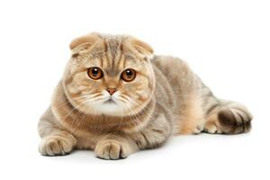 A cat with big eyes sitting down photo