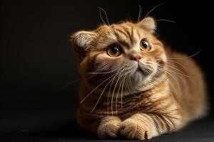A cat with big eyes looking up at the camera photo
