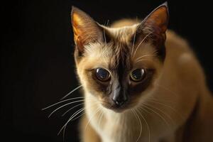 A siamese cat is looking at the camera photo