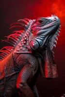 A lizard with red eyes photo