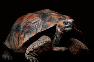 A turtle with a black background photo