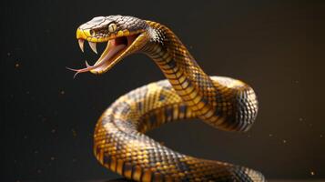 A snake with its mouth open and its mouth open photo