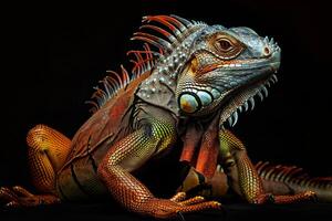 A lizard with colorful markings photo
