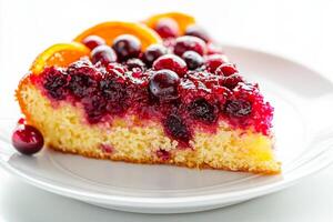 A piece of cake on a plate photo