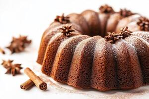 A bundt cake with cinnamon and star anise photo
